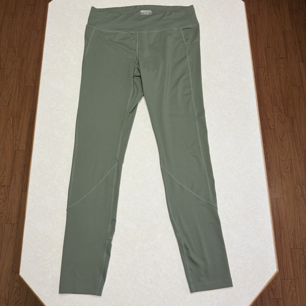Merrell Women's Medium Sage Green Olive Full Length Athletic Leggings Casual